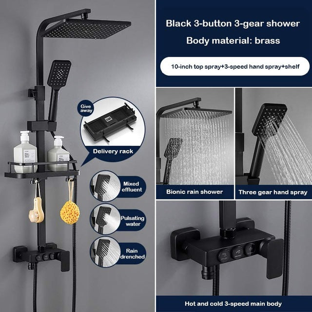 SAWQ Bathroom Shower Modern Black