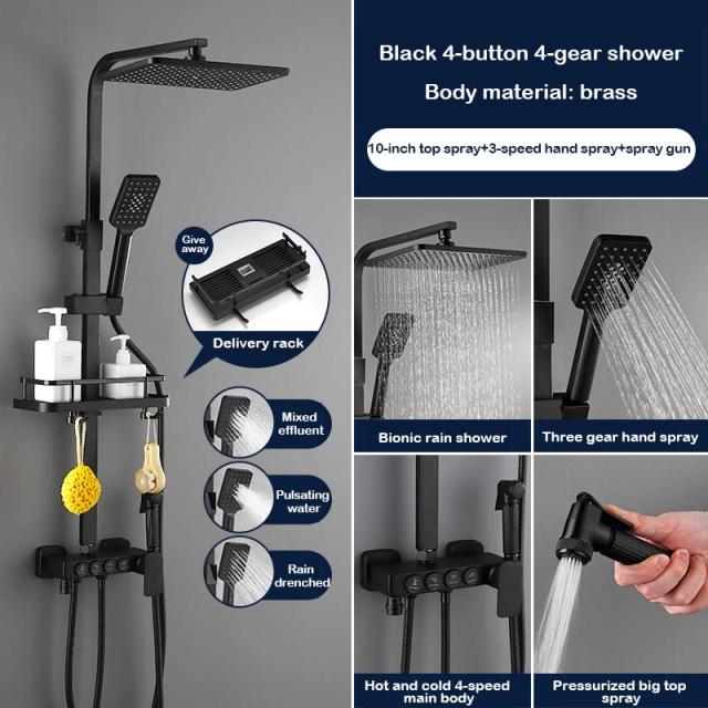 SAWQ Bathroom Shower Modern Black