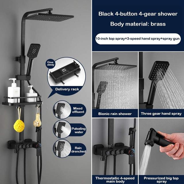 SAWQ Bathroom Shower Modern Black