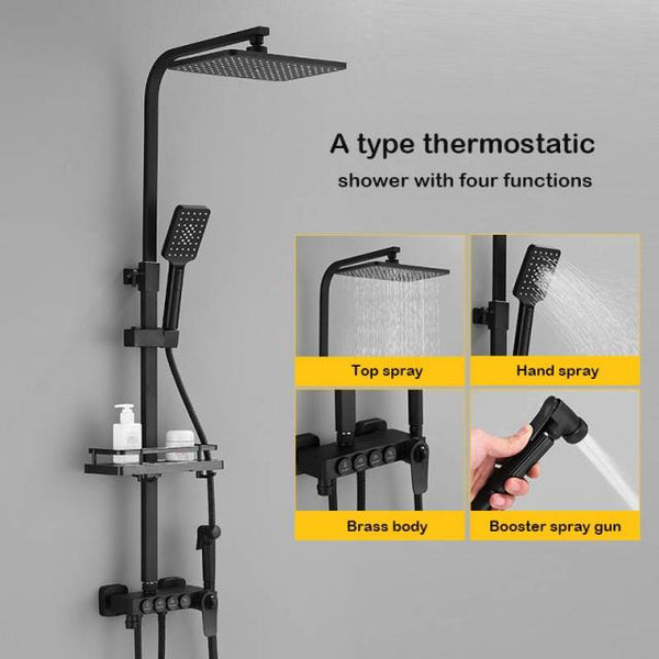 SAWQ Bathroom Shower Modern Black