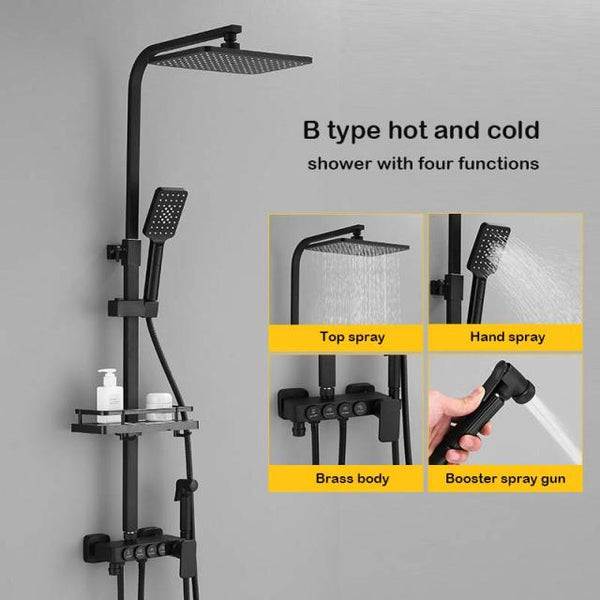 SAWQ Bathroom Shower Modern Black