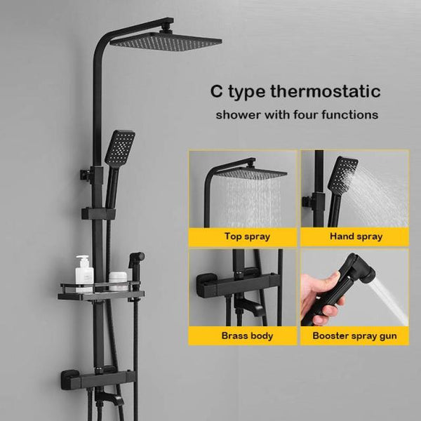 SAWQ Bathroom Shower Modern Black