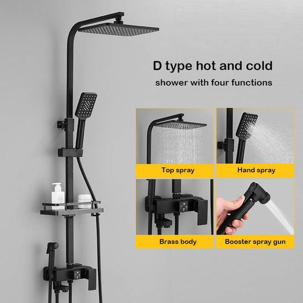 SAWQ Bathroom Shower Modern Black