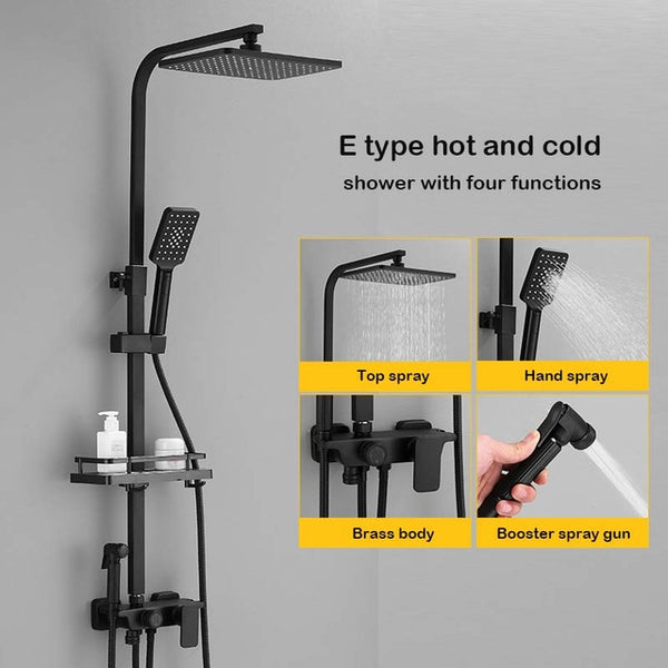 SAWQ Bathroom Shower Modern Black