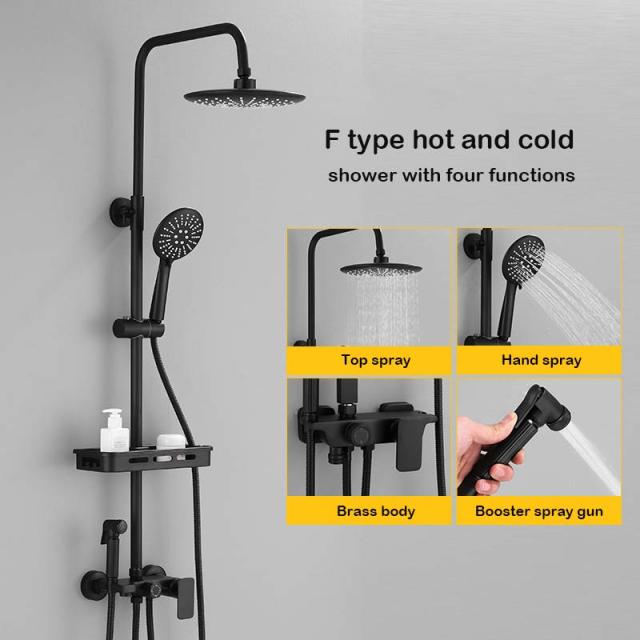 SAWQ Bathroom Shower Modern Black