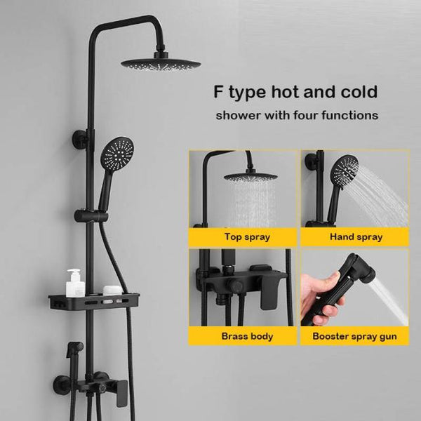SAWQ Bathroom Shower Modern Black