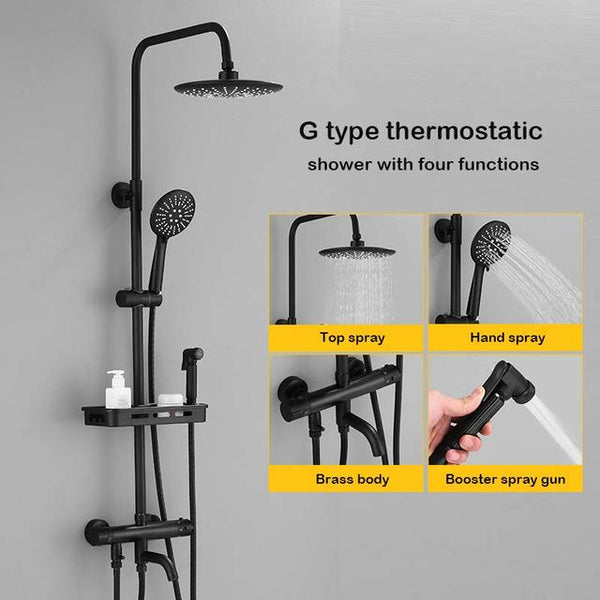 SAWQ Bathroom Shower Modern Black