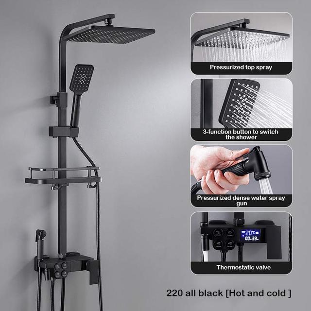 SAWQ Bathroom Shower Modern Black