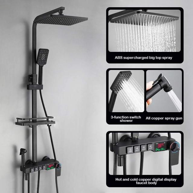 SAWQ Bathroom Shower Modern Black