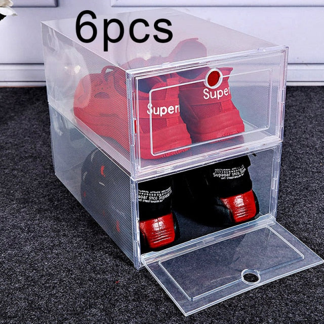 6pcs/Set Fold Plastic Shoes Case